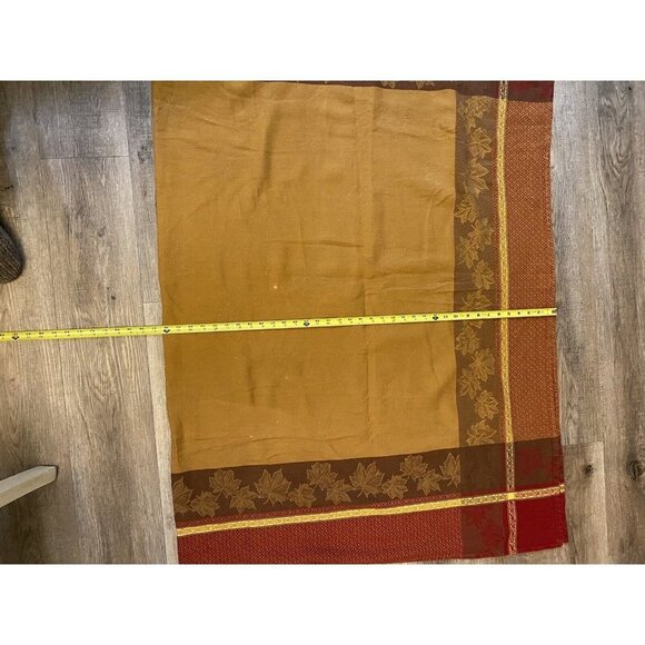 Rectangular Tablecloth Maroon Mustard With Leaves 76x54 - Picture 6 of 9